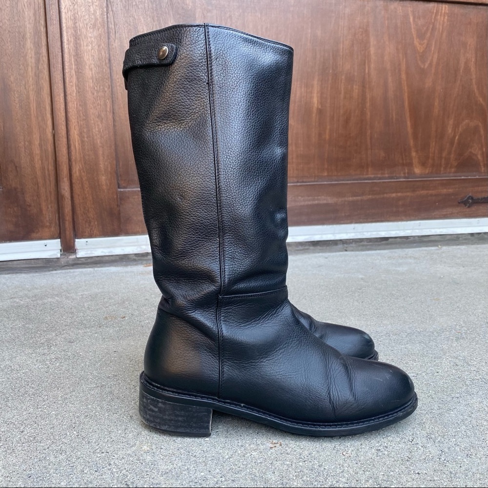Vince 10 Black Pebbled Leather Jocelyn Boots